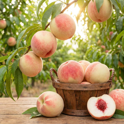 Peach Live Plant, Grafted Peach Plant 1 Feet Tall, Fruit Tree Well-Rooted for Planting (Golden Yellow)