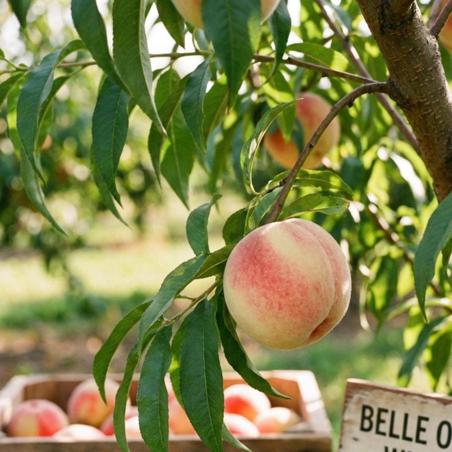Peach Live Plant, Grafted Peach Plant 1 Feet Tall, Fruit Tree Well-Rooted for Planting (Golden Yellow)