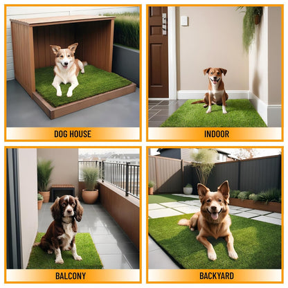 Artificial Grass Puppy Potty Training Pad with Tray, 15" x 30" Reusable Pee Pad for Small Pets and Dogs