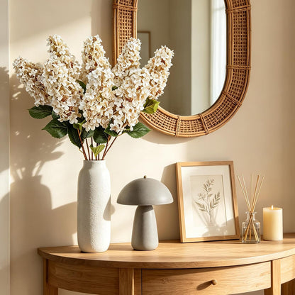 3PCS Realistic Artificial Magnolia Flowers Branch, 20.5 inch Tall | Bendable & Cuttable Stem, Real Touch Flower Head & leaves, Silk Floral Arrangement for Vase Home Kitchen Wedding Table Decor