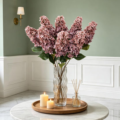 3PCS Realistic Artificial Magnolia Flowers Branch, 20.5 inch Tall | Bendable & Cuttable Stem, Real Touch Flower Head & leaves, Silk Floral Arrangement for Vase Home Kitchen Wedding Table Decor