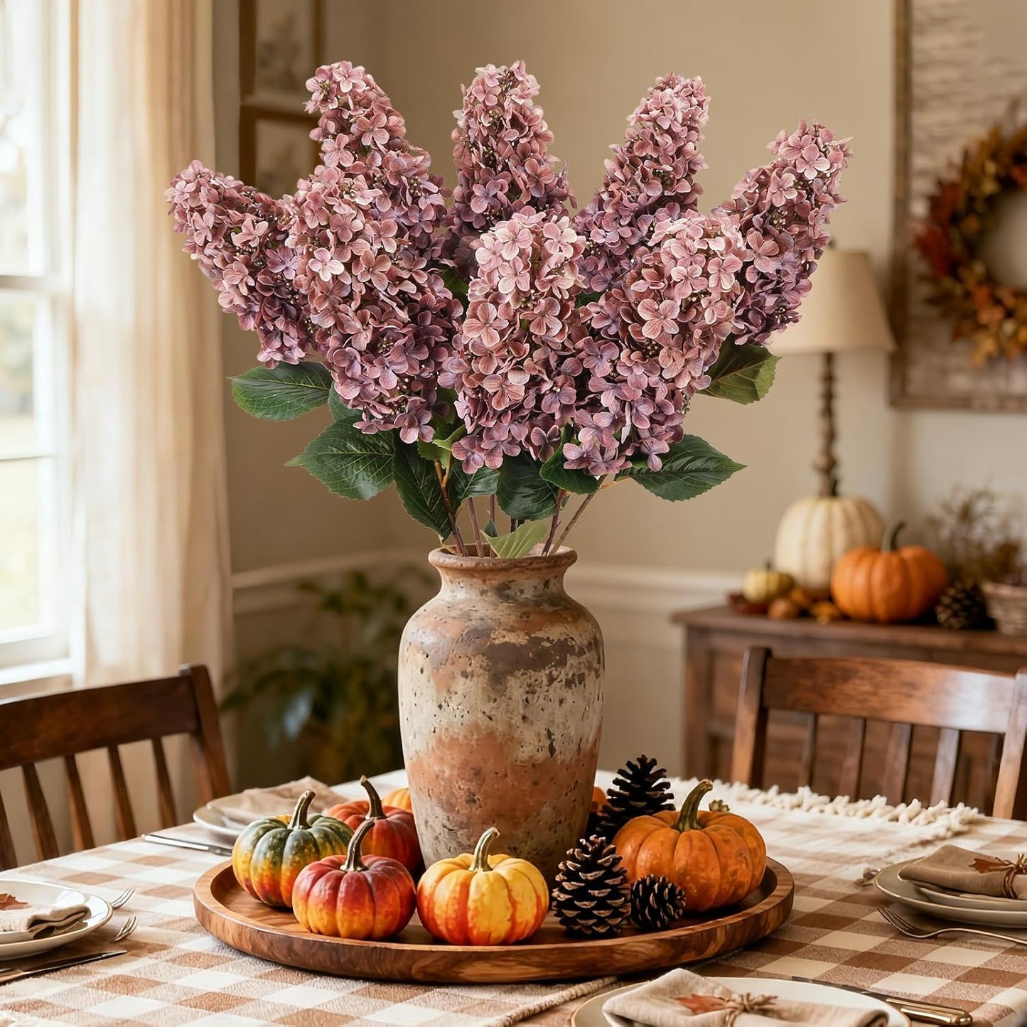3PCS Realistic Artificial Magnolia Flowers Branch, 20.5 inch Tall | Bendable & Cuttable Stem, Real Touch Flower Head & leaves, Silk Floral Arrangement for Vase Home Kitchen Wedding Table Decor
