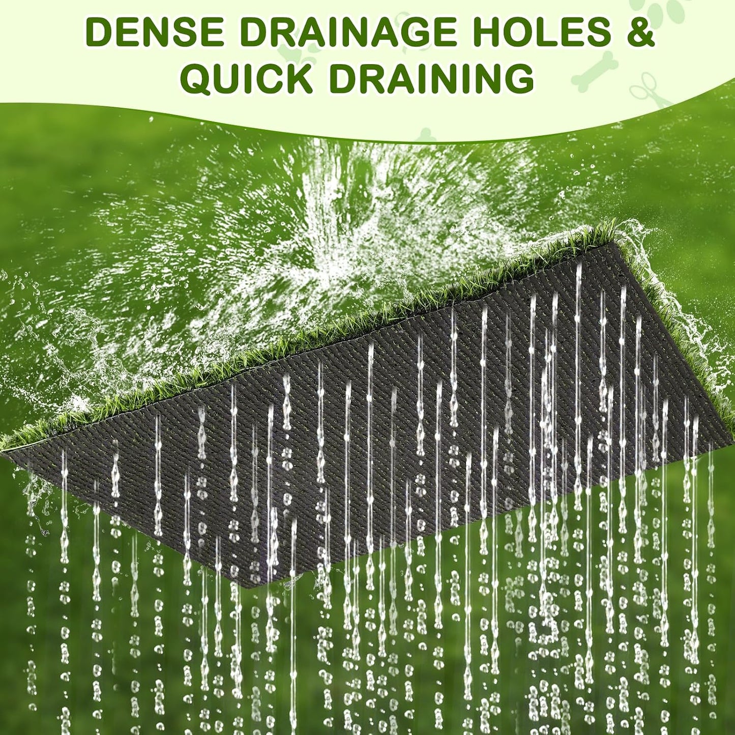 Dog Grass Pad with Tray, 34''X23'' Large Grass pad for Dogs Potty | Odorless artificial grass for dogs with Dense Drainage Holes, Dog Litter Box For Indoor/Outdoor Dog Potty Training Toilet
