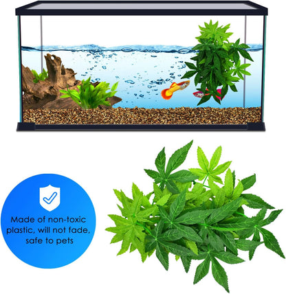 Reptile Plants, 3 PCS Amphibian Hanging Plants with Suction Cup for Snake, Bearded Dragons, Lizards, Geckos, Toads, Hermit Crab Tank Pets Habitat Decorations