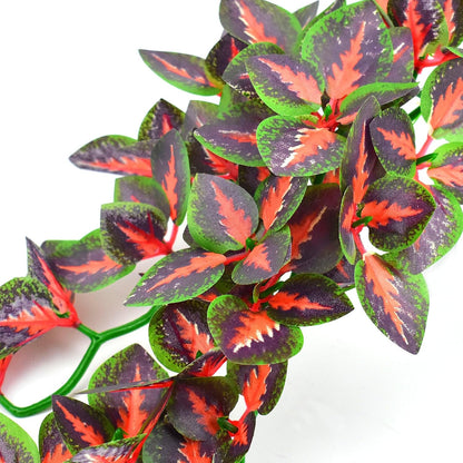Reptile Plants, 3 PCS Amphibian Hanging Plants with Suction Cup for Snake, Bearded Dragons, Lizards, Geckos, Toads, Hermit Crab Tank Pets Habitat Decorations