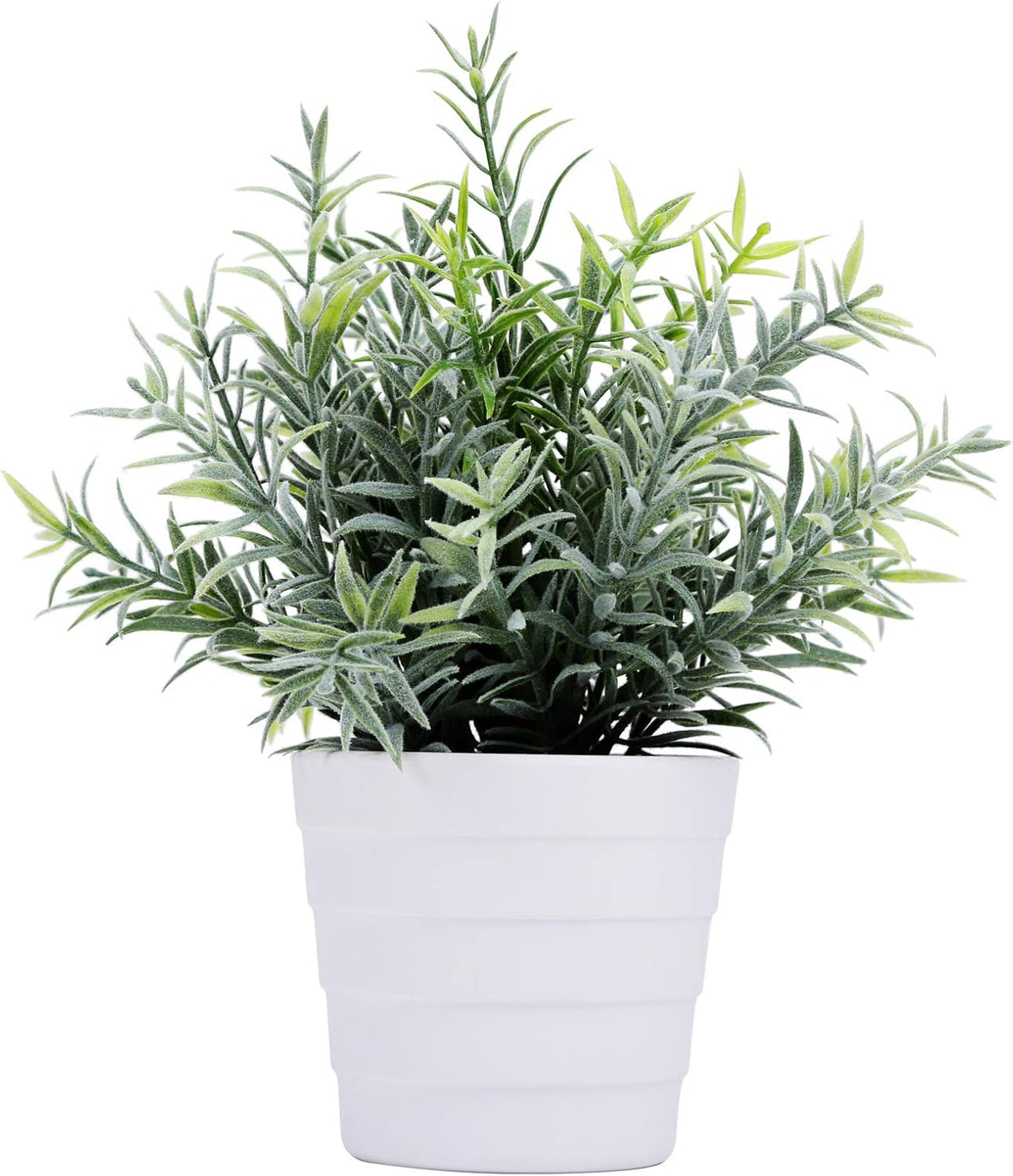 Small Fake Plant Potted - Faux Plant Indoor Plant Artificial Potted Plant Decor for Home and Office (Rosemary Green)