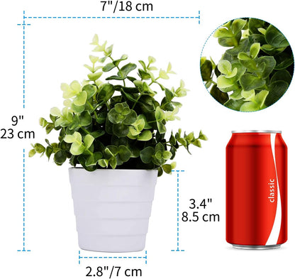 Small Fake Plant Potted - Faux Plant Indoor Plant Artificial Potted Plant Decor for Home and Office (Rosemary Green)