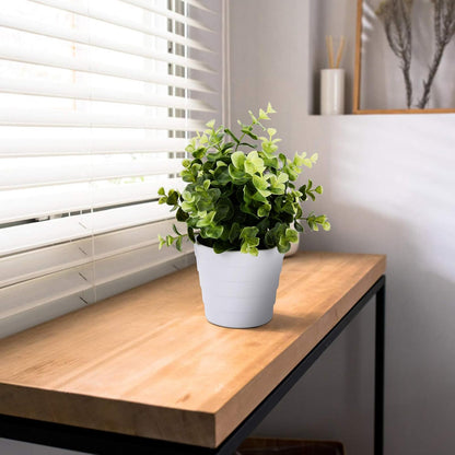 Small Fake Plant Potted - Faux Plant Indoor Plant Artificial Potted Plant Decor for Home and Office (Rosemary Green)