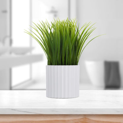 Small Fake Plant Potted - Faux Plant Indoor Plant Artificial Potted Plant Decor for Home and Office (Rosemary Green)