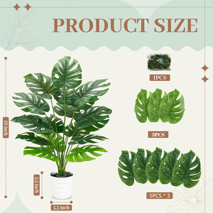 Tall Fake Plants 28" Artificial Potted Tropical Faux Plants Banana Tree Indoor for Home Office Living Room Balcony Decor