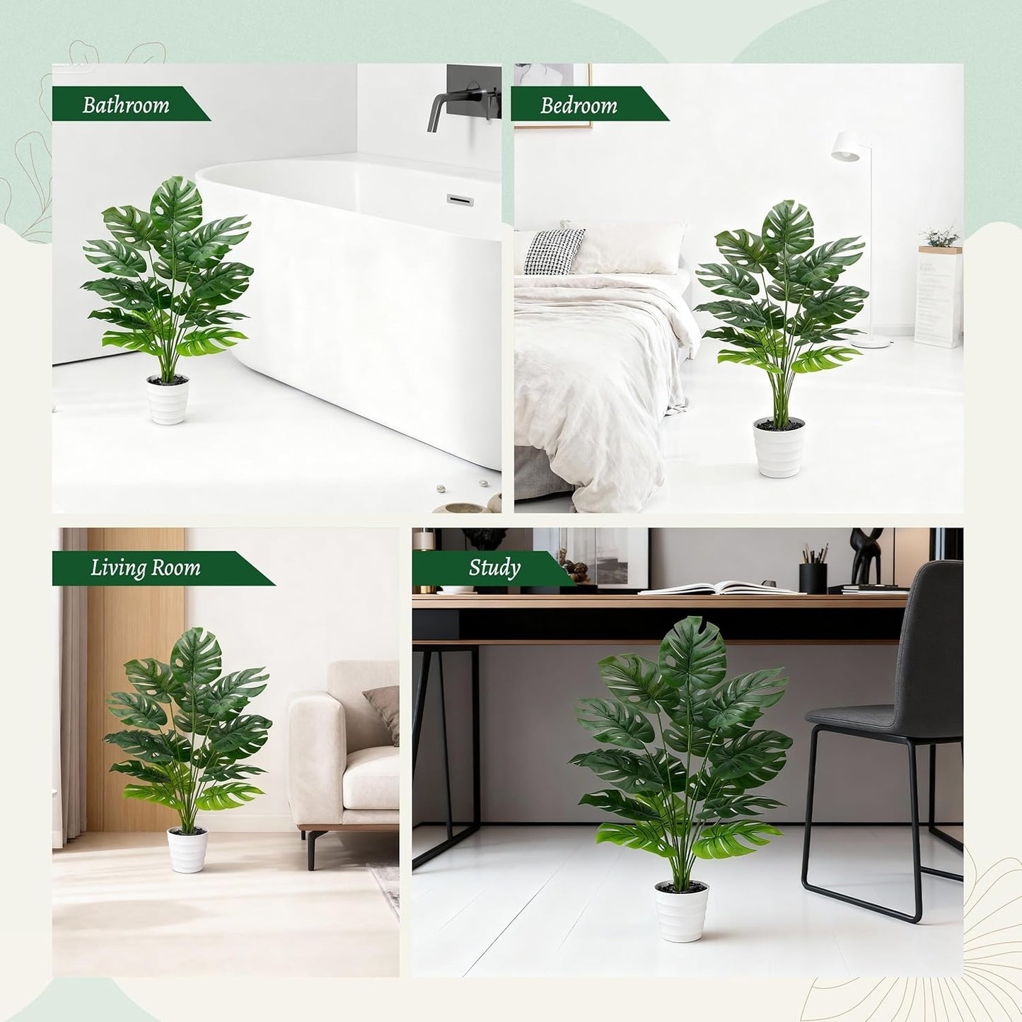 Tall Fake Plants 28" Artificial Potted Tropical Faux Plants Banana Tree Indoor for Home Office Living Room Balcony Decor
