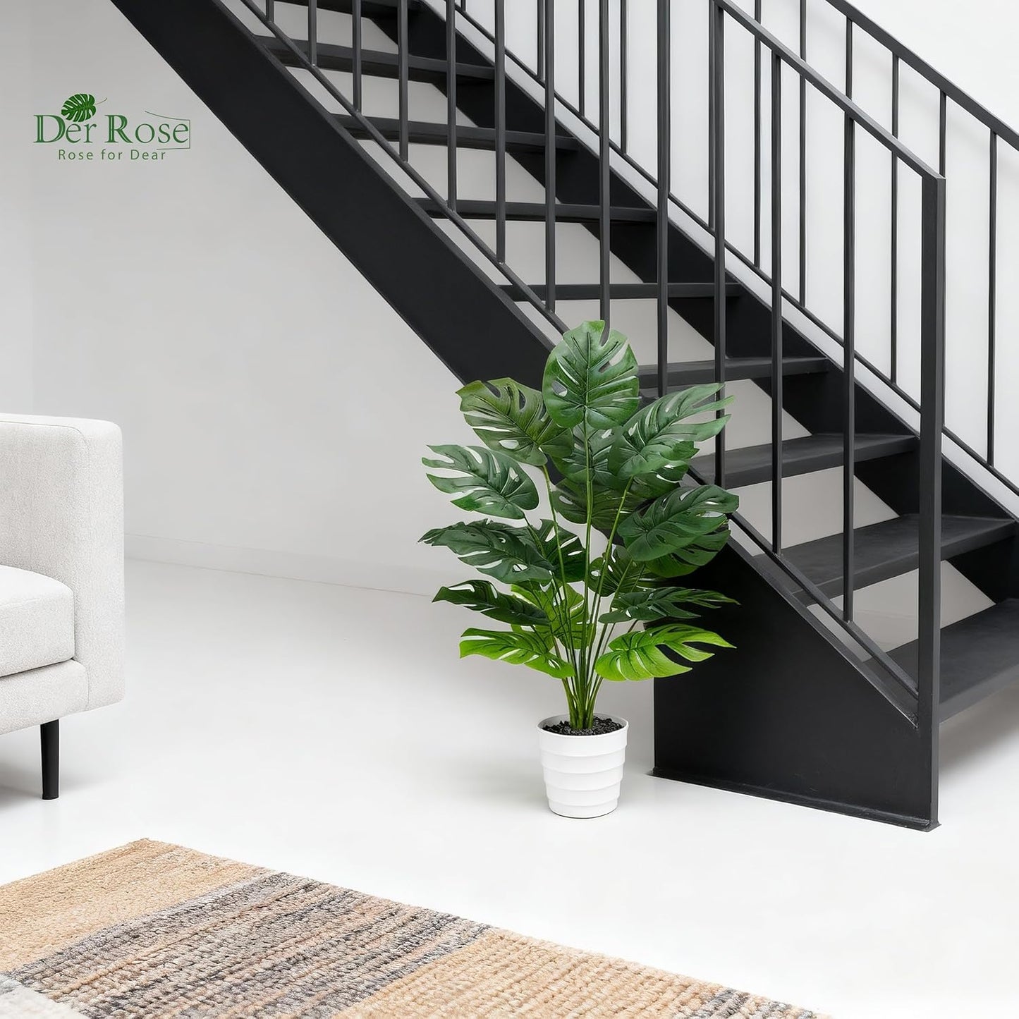 Tall Fake Plants 28" Artificial Potted Tropical Faux Plants Banana Tree Indoor for Home Office Living Room Balcony Decor