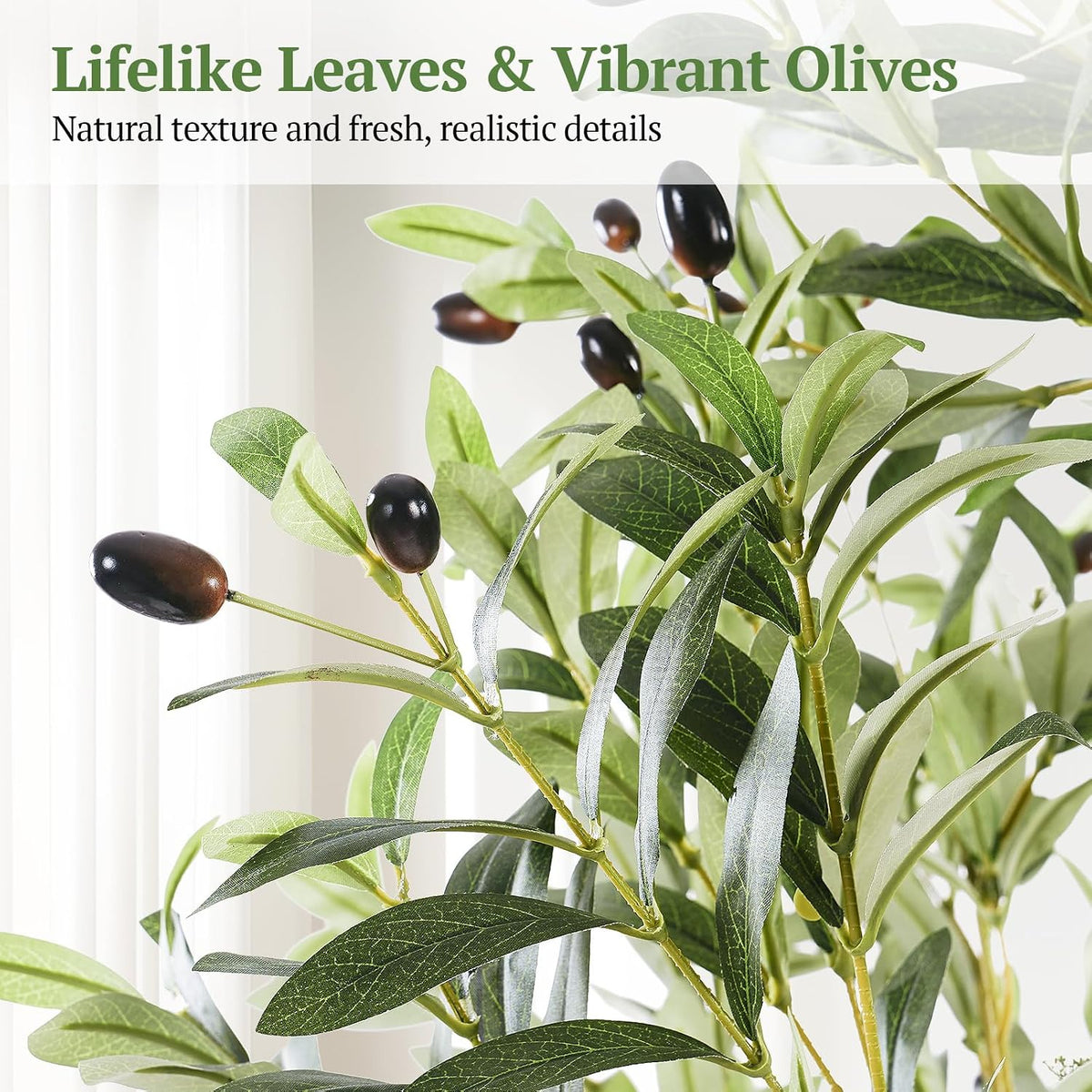 Large Olive Trees Artificial Indoor 7FT, Upgraded Faux Olive Tree with Realistic Leaves and Fruits, Heavy Base, Modern Fake Faux Plants for Home/Office Decor Gifts