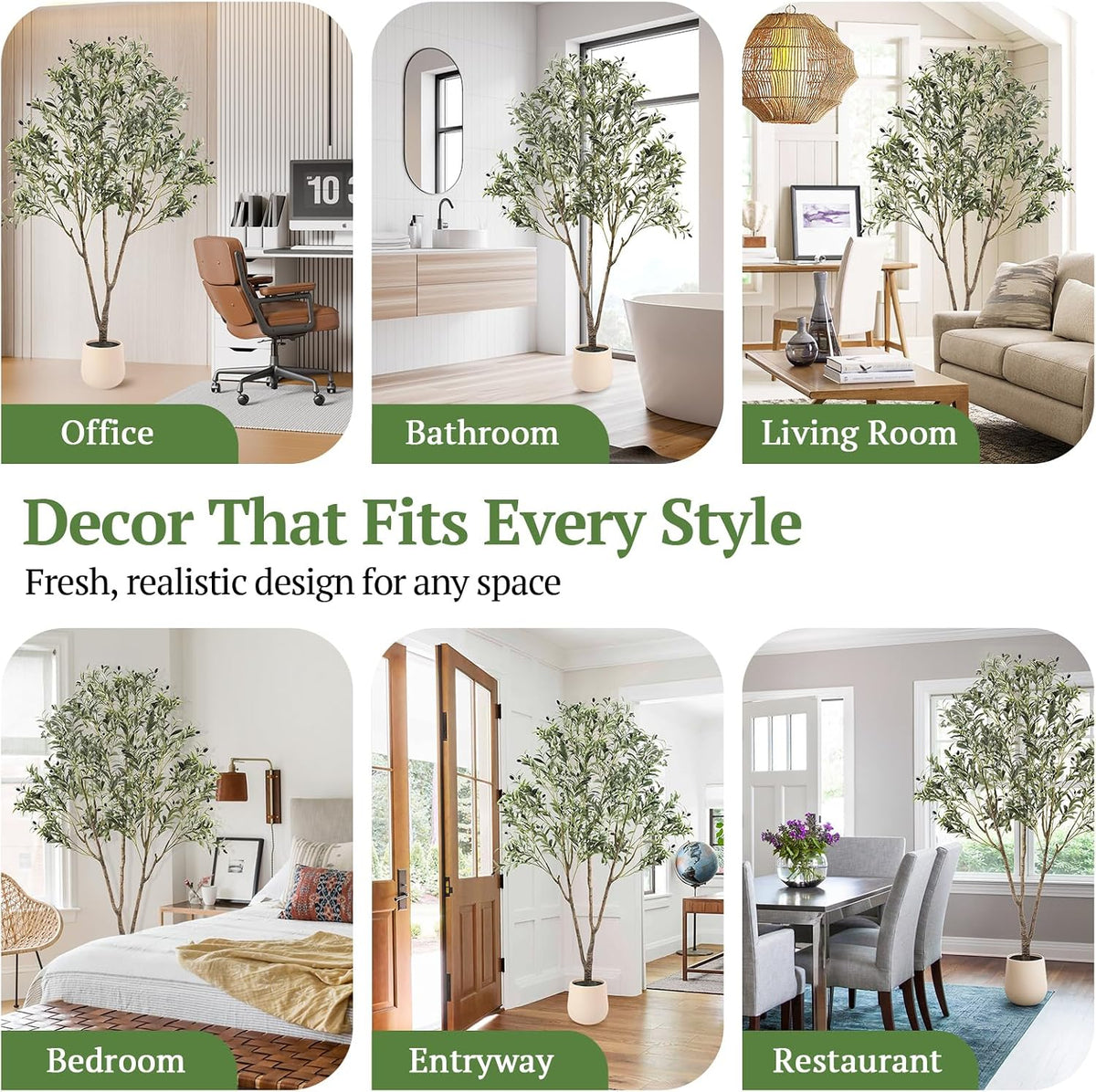 Large Olive Trees Artificial Indoor 7FT, Upgraded Faux Olive Tree with Realistic Leaves and Fruits, Heavy Base, Modern Fake Faux Plants for Home/Office Decor Gifts
