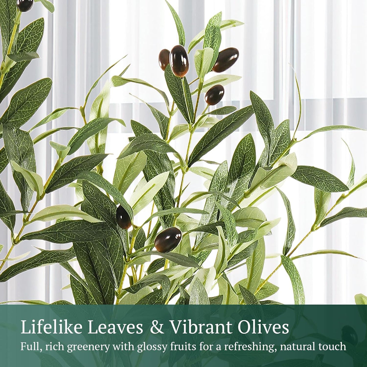 Large Olive Trees Artificial Indoor 7FT, Upgraded Faux Olive Tree with Realistic Leaves and Fruits, Heavy Base, Modern Fake Faux Plants for Home/Office Decor Gifts