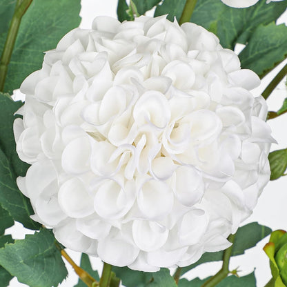 5PCS Dahlia Artificial Flowers 24.8" White Fake Ball Dahlias Silk Flowers Faux Roses Flower with Long Stems for DIY Wedding Bouquets Table Centerpieces Arrangements Bridal Party Home Decor