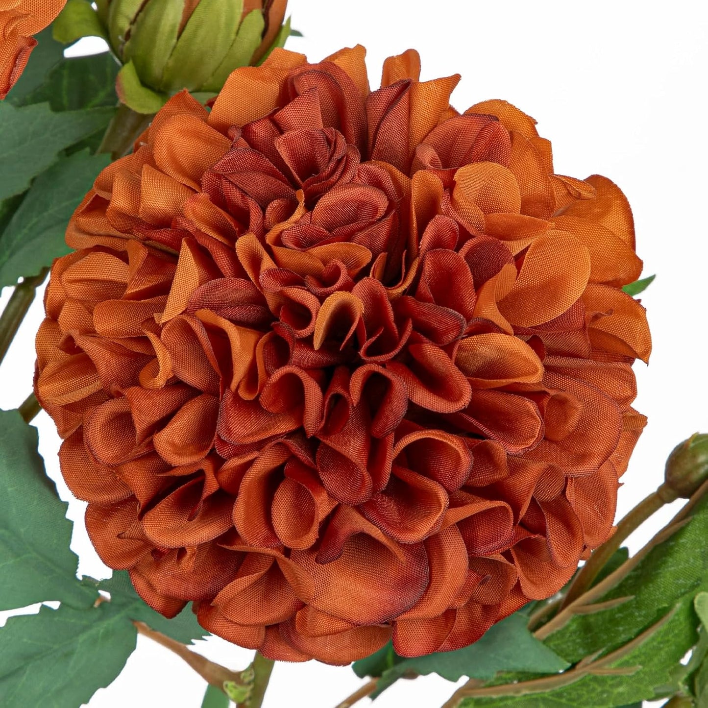 5PCS Dahlia Artificial Flowers 24.8" White Fake Ball Dahlias Silk Flowers Faux Roses Flower with Long Stems for DIY Wedding Bouquets Table Centerpieces Arrangements Bridal Party Home Decor