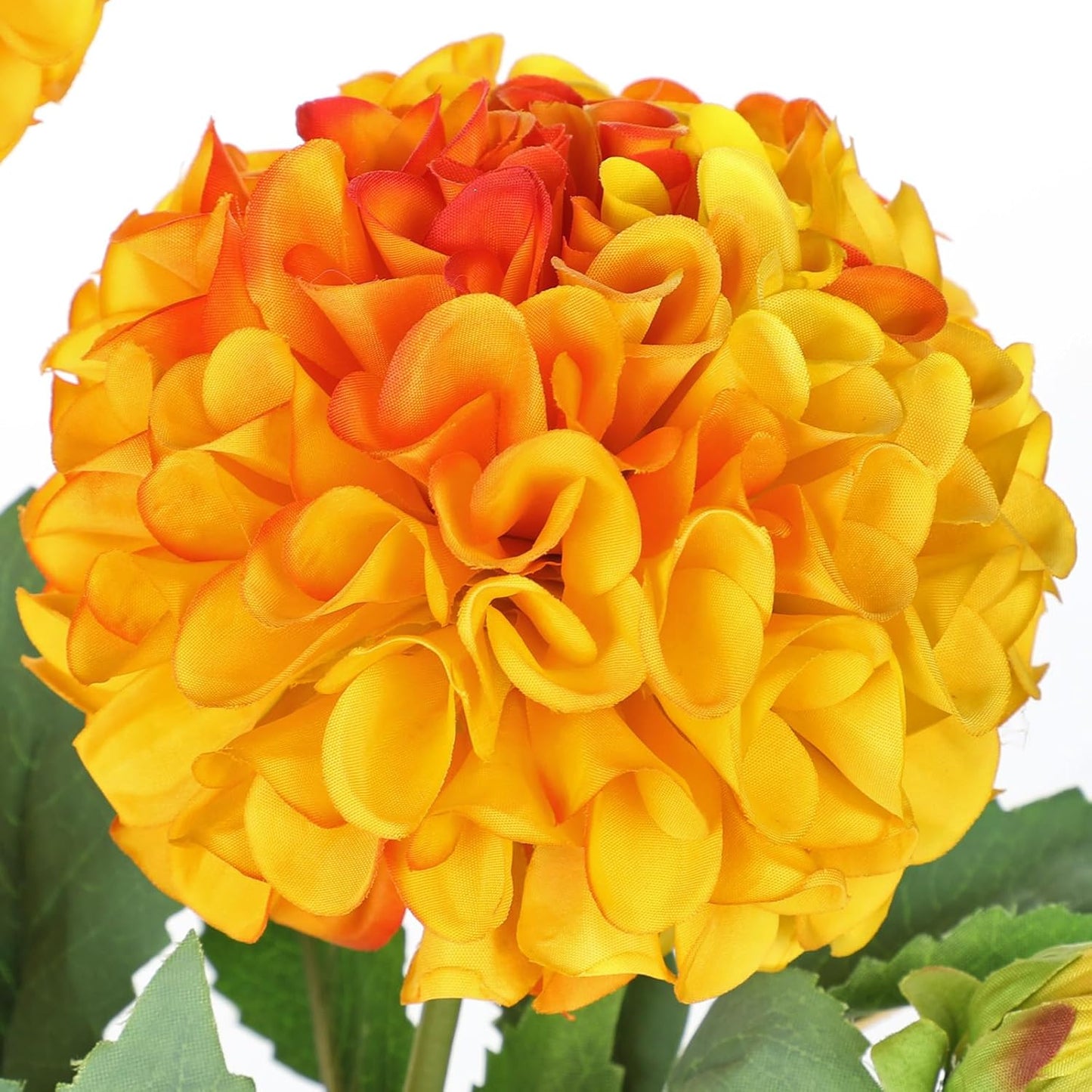 5PCS Dahlia Artificial Flowers 24.8" White Fake Ball Dahlias Silk Flowers Faux Roses Flower with Long Stems for DIY Wedding Bouquets Table Centerpieces Arrangements Bridal Party Home Decor