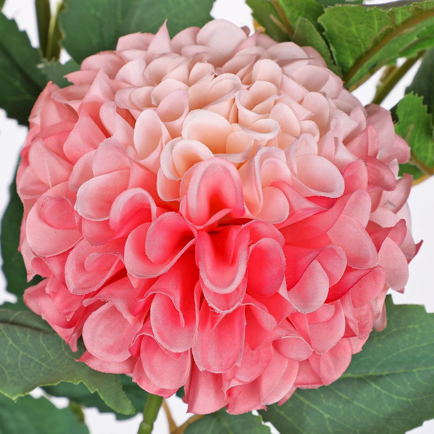 5PCS Dahlia Artificial Flowers 24.8" White Fake Ball Dahlias Silk Flowers Faux Roses Flower with Long Stems for DIY Wedding Bouquets Table Centerpieces Arrangements Bridal Party Home Decor