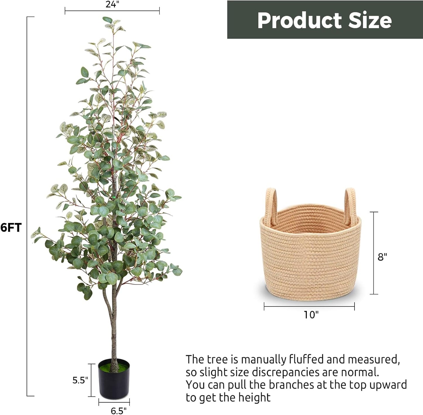 Olive Trees Artificial Indoor 6FT, Faux Olive Tree with Woven Basket & Natural-Looking Wood Trunk, Realistic Leaves & Fruits, Maintenance-Free Tall Fake Olive Tree for Modern Home Office Decor