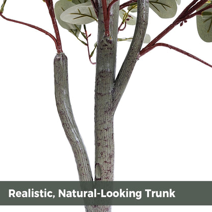 Olive Trees Artificial Indoor 6FT, Faux Olive Tree with Woven Basket & Natural-Looking Wood Trunk, Realistic Leaves & Fruits, Maintenance-Free Tall Fake Olive Tree for Modern Home Office Decor