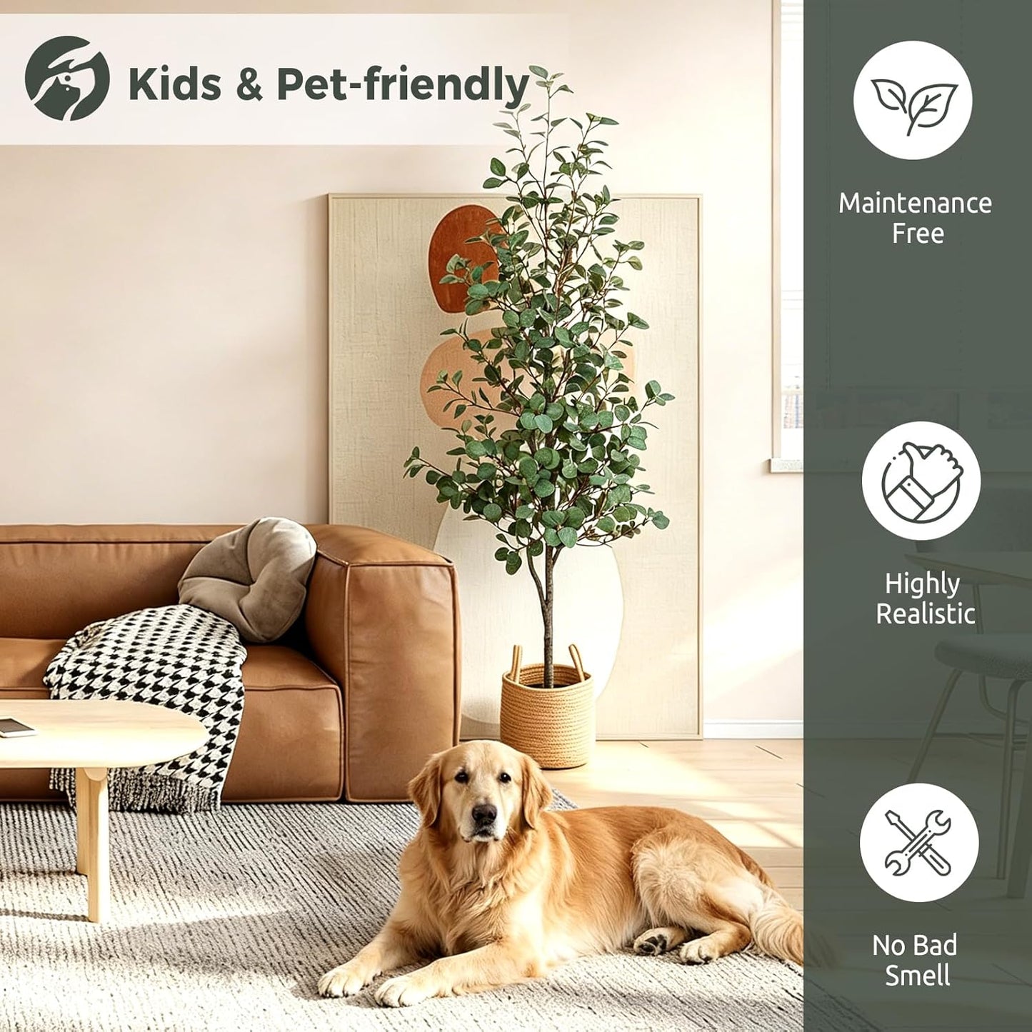 Olive Trees Artificial Indoor 6FT, Faux Olive Tree with Woven Basket & Natural-Looking Wood Trunk, Realistic Leaves & Fruits, Maintenance-Free Tall Fake Olive Tree for Modern Home Office Decor