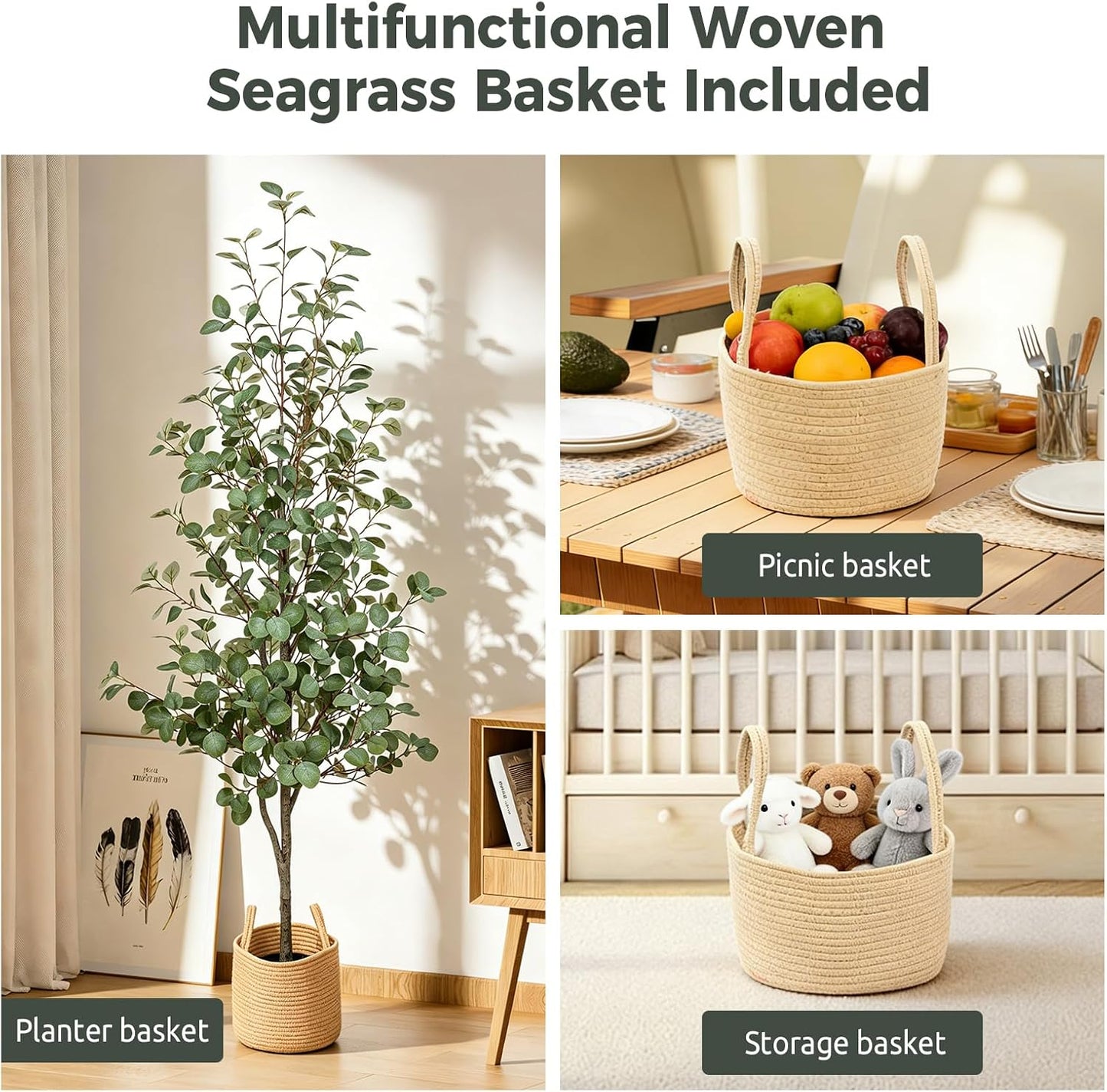 Olive Trees Artificial Indoor 6FT, Faux Olive Tree with Woven Basket & Natural-Looking Wood Trunk, Realistic Leaves & Fruits, Maintenance-Free Tall Fake Olive Tree for Modern Home Office Decor