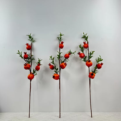 23.6" Artificial Pomegranate Branches - 6Pcs Realistic Fake Fruit Stems for Indoor Home Decor, Table Centerpiece, Vase Fillers, Farmhouse Style, Lifelike Artificial Plants and Flowers