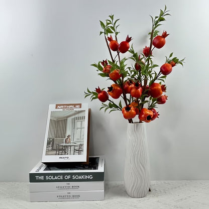 23.6" Artificial Pomegranate Branches - 6Pcs Realistic Fake Fruit Stems for Indoor Home Decor, Table Centerpiece, Vase Fillers, Farmhouse Style, Lifelike Artificial Plants and Flowers
