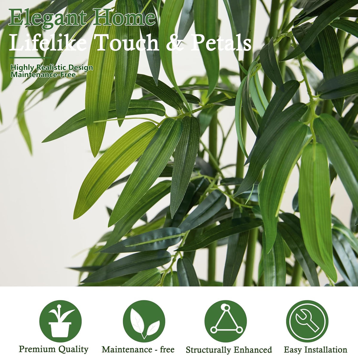 Artificial Bamboo Tree: 6FT Fake Bamboo Plant Faux Tall Nandina Tree