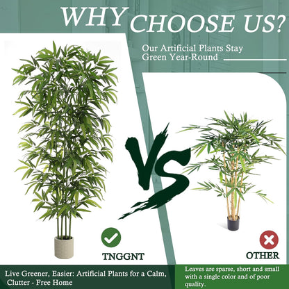 Artificial Bamboo Tree: 6FT Fake Bamboo Plant Faux Tall Nandina Tree