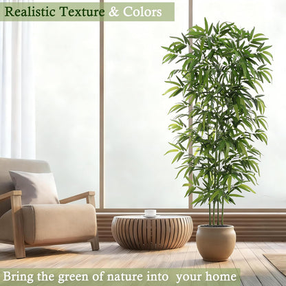 Artificial Bamboo Tree: 6FT Fake Bamboo Plant Faux Tall Nandina Tree