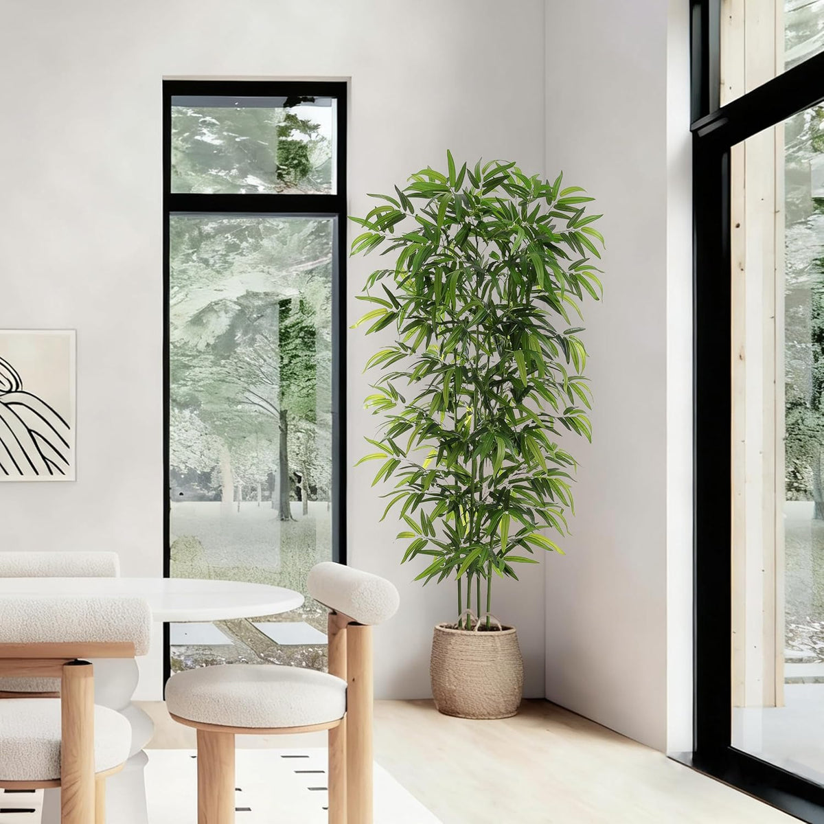 Artificial Bamboo Tree: 6FT Fake Bamboo Plant Faux Tall Nandina Tree