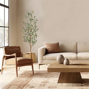 Faux Olive Tree with Natural Wood Trunk, 6ft, 1Pack