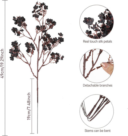 Babys Breath Artificial Flowers, 8 Bundles Cherry Blossom Pink Real Touch Fake Silk Flowers Bulk for Vase Home Office Wedding Spring Indoor Outdoor Centerpiece Table Mother's Day Decorations