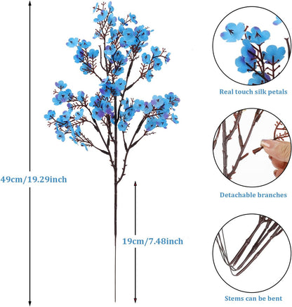Babys Breath Artificial Flowers, 8 Bundles Cherry Blossom Pink Real Touch Fake Silk Flowers Bulk for Vase Home Office Wedding Spring Indoor Outdoor Centerpiece Table Mother's Day Decorations