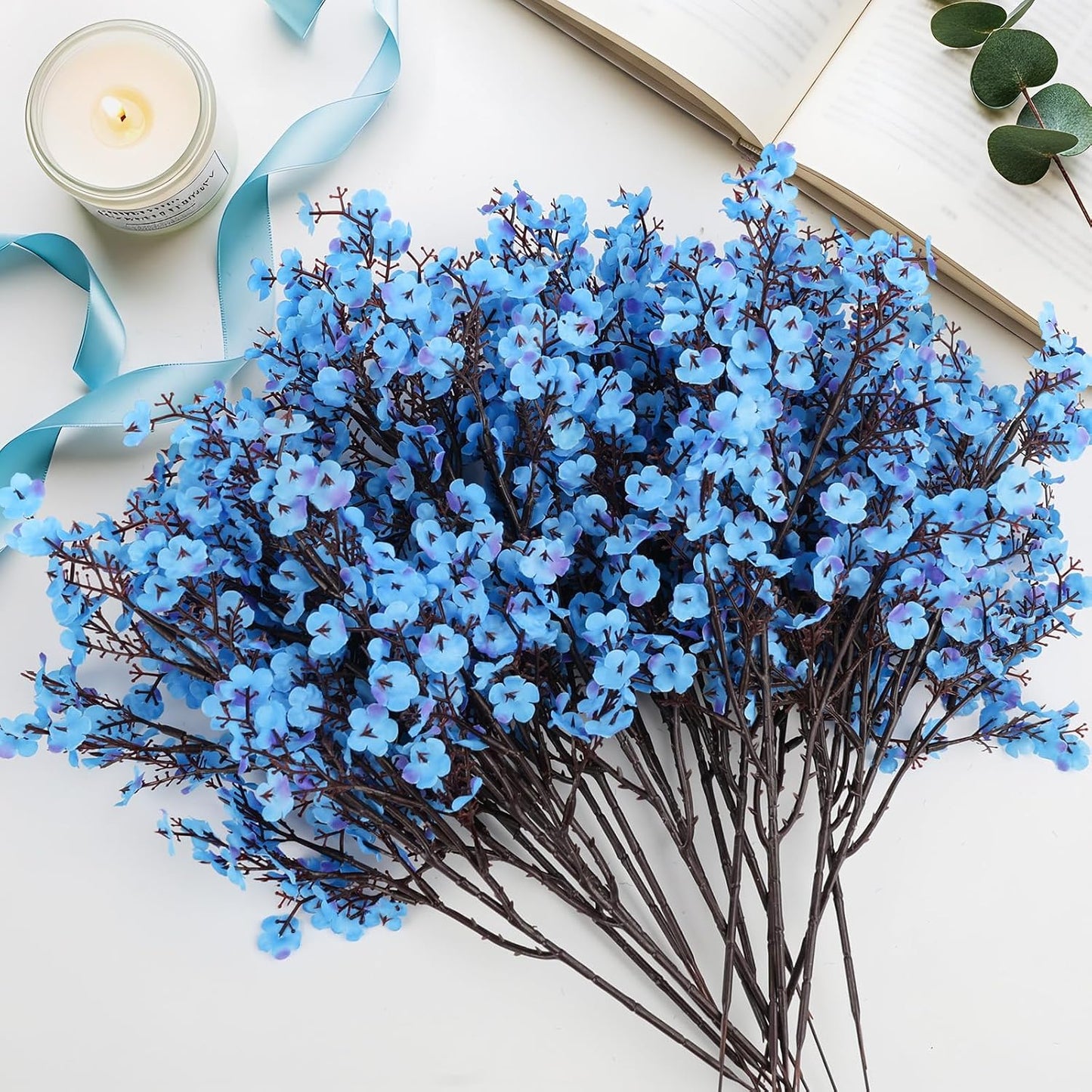 Babys Breath Artificial Flowers, 8 Bundles Cherry Blossom Pink Real Touch Fake Silk Flowers Bulk for Vase Home Office Wedding Spring Indoor Outdoor Centerpiece Table Mother's Day Decorations