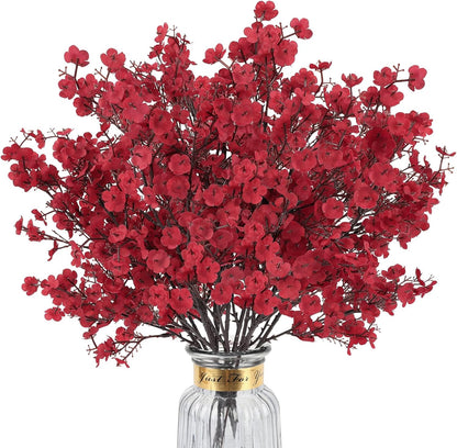 Babys Breath Artificial Flowers, 8 Bundles Cherry Blossom Pink Real Touch Fake Silk Flowers Bulk for Vase Home Office Wedding Spring Indoor Outdoor Centerpiece Table Mother's Day Decorations
