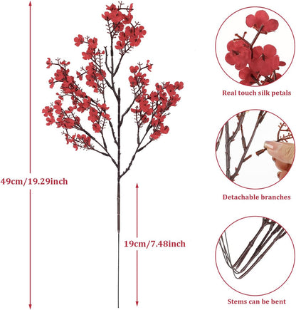 Babys Breath Artificial Flowers, 8 Bundles Cherry Blossom Pink Real Touch Fake Silk Flowers Bulk for Vase Home Office Wedding Spring Indoor Outdoor Centerpiece Table Mother's Day Decorations