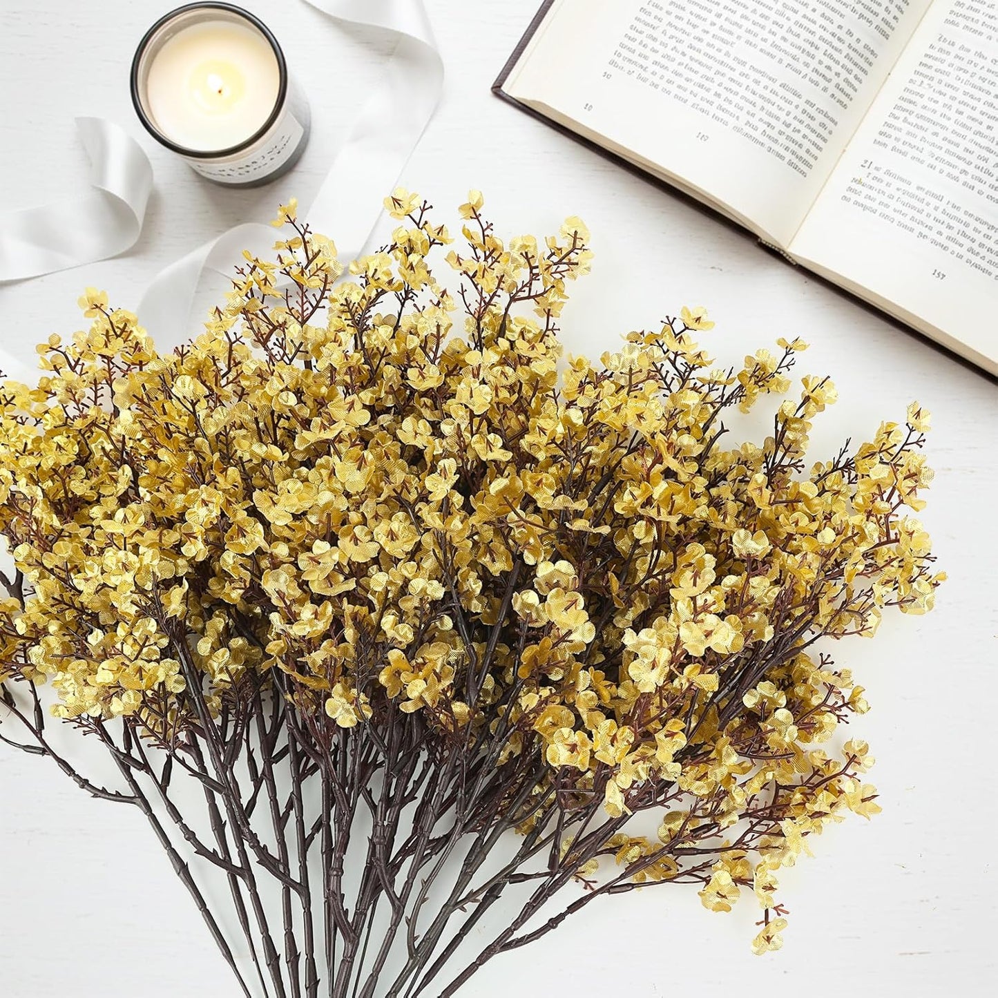 Babys Breath Artificial Flowers, 8 Bundles Cherry Blossom Pink Real Touch Fake Silk Flowers Bulk for Vase Home Office Wedding Spring Indoor Outdoor Centerpiece Table Mother's Day Decorations