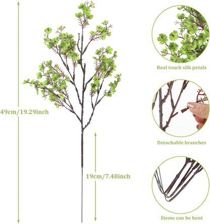 Babys Breath Artificial Flowers, 8 Bundles Cherry Blossom Pink Real Touch Fake Silk Flowers Bulk for Vase Home Office Wedding Spring Indoor Outdoor Centerpiece Table Mother's Day Decorations