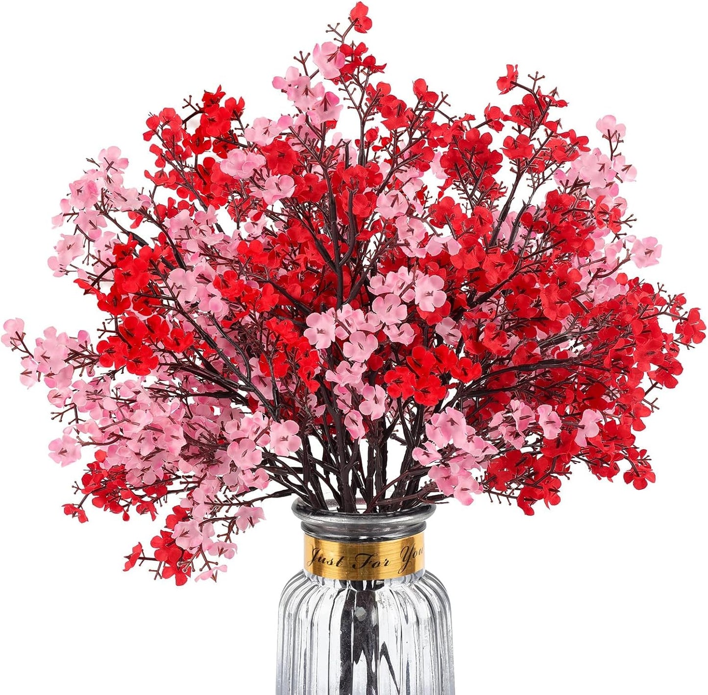 Babys Breath Artificial Flowers, 8 Bundles Cherry Blossom Pink Real Touch Fake Silk Flowers Bulk for Vase Home Office Wedding Spring Indoor Outdoor Centerpiece Table Mother's Day Decorations