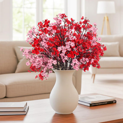 Babys Breath Artificial Flowers, 8 Bundles Cherry Blossom Pink Real Touch Fake Silk Flowers Bulk for Vase Home Office Wedding Spring Indoor Outdoor Centerpiece Table Mother's Day Decorations