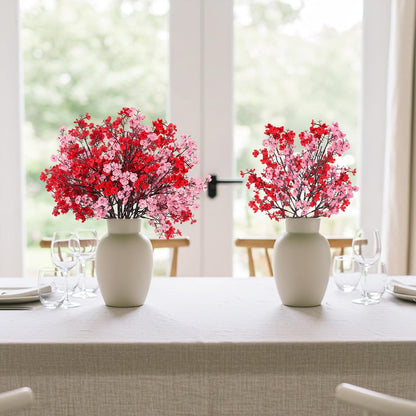 Babys Breath Artificial Flowers, 8 Bundles Cherry Blossom Pink Real Touch Fake Silk Flowers Bulk for Vase Home Office Wedding Spring Indoor Outdoor Centerpiece Table Mother's Day Decorations