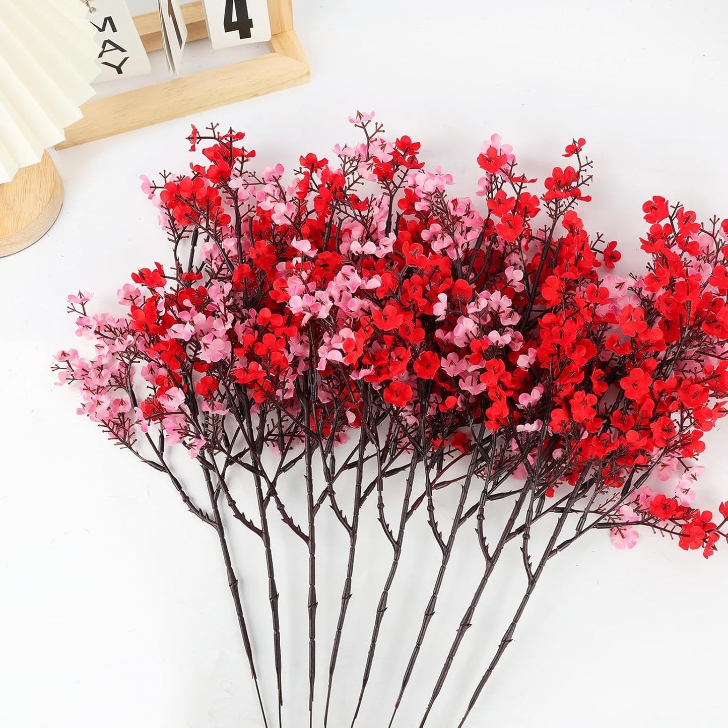 Babys Breath Artificial Flowers, 8 Bundles Cherry Blossom Pink Real Touch Fake Silk Flowers Bulk for Vase Home Office Wedding Spring Indoor Outdoor Centerpiece Table Mother's Day Decorations