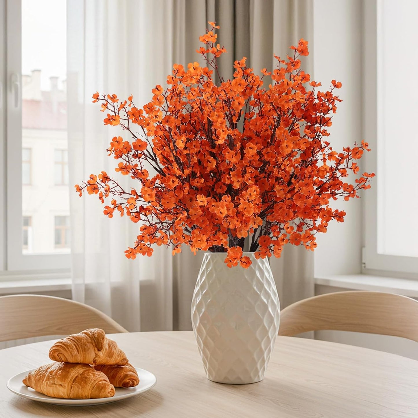 Babys Breath Artificial Flowers, 8 Bundles Cherry Blossom Pink Real Touch Fake Silk Flowers Bulk for Vase Home Office Wedding Spring Indoor Outdoor Centerpiece Table Mother's Day Decorations