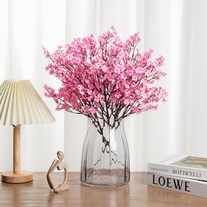 Babys Breath Artificial Flowers, 8 Bundles Cherry Blossom Pink Real Touch Fake Silk Flowers Bulk for Vase Home Office Wedding Spring Indoor Outdoor Centerpiece Table Mother's Day Decorations