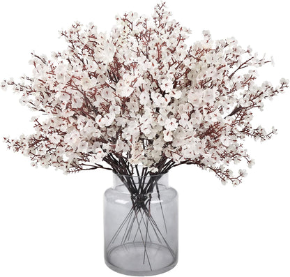 Babys Breath Artificial Flowers, 8 Bundles Cherry Blossom Pink Real Touch Fake Silk Flowers Bulk for Vase Home Office Wedding Spring Indoor Outdoor Centerpiece Table Mother's Day Decorations