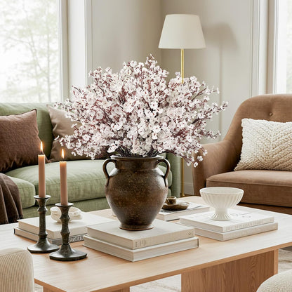 Babys Breath Artificial Flowers, 8 Bundles Cherry Blossom Pink Real Touch Fake Silk Flowers Bulk for Vase Home Office Wedding Spring Indoor Outdoor Centerpiece Table Mother's Day Decorations