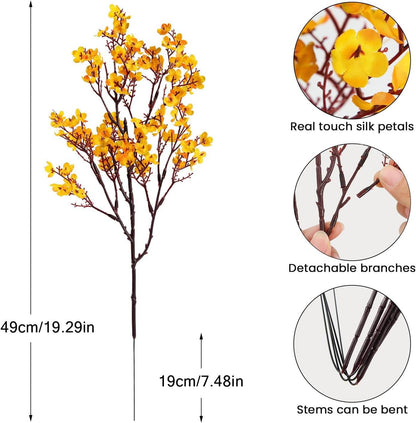 Babys Breath Artificial Flowers, 8 Bundles Cherry Blossom Pink Real Touch Fake Silk Flowers Bulk for Vase Home Office Wedding Spring Indoor Outdoor Centerpiece Table Mother's Day Decorations